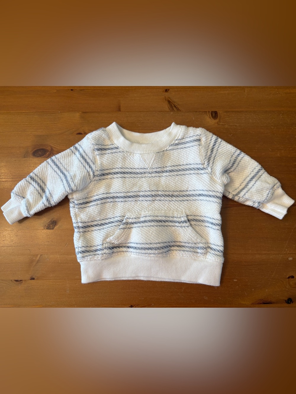 Carter's Baby Boy 3 Month White and Navy Striped Crewneck Sweatshirt